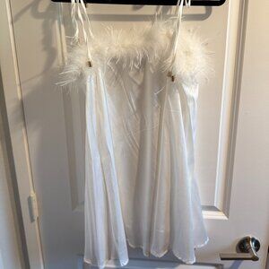 Nasty Gal White Feather Dress